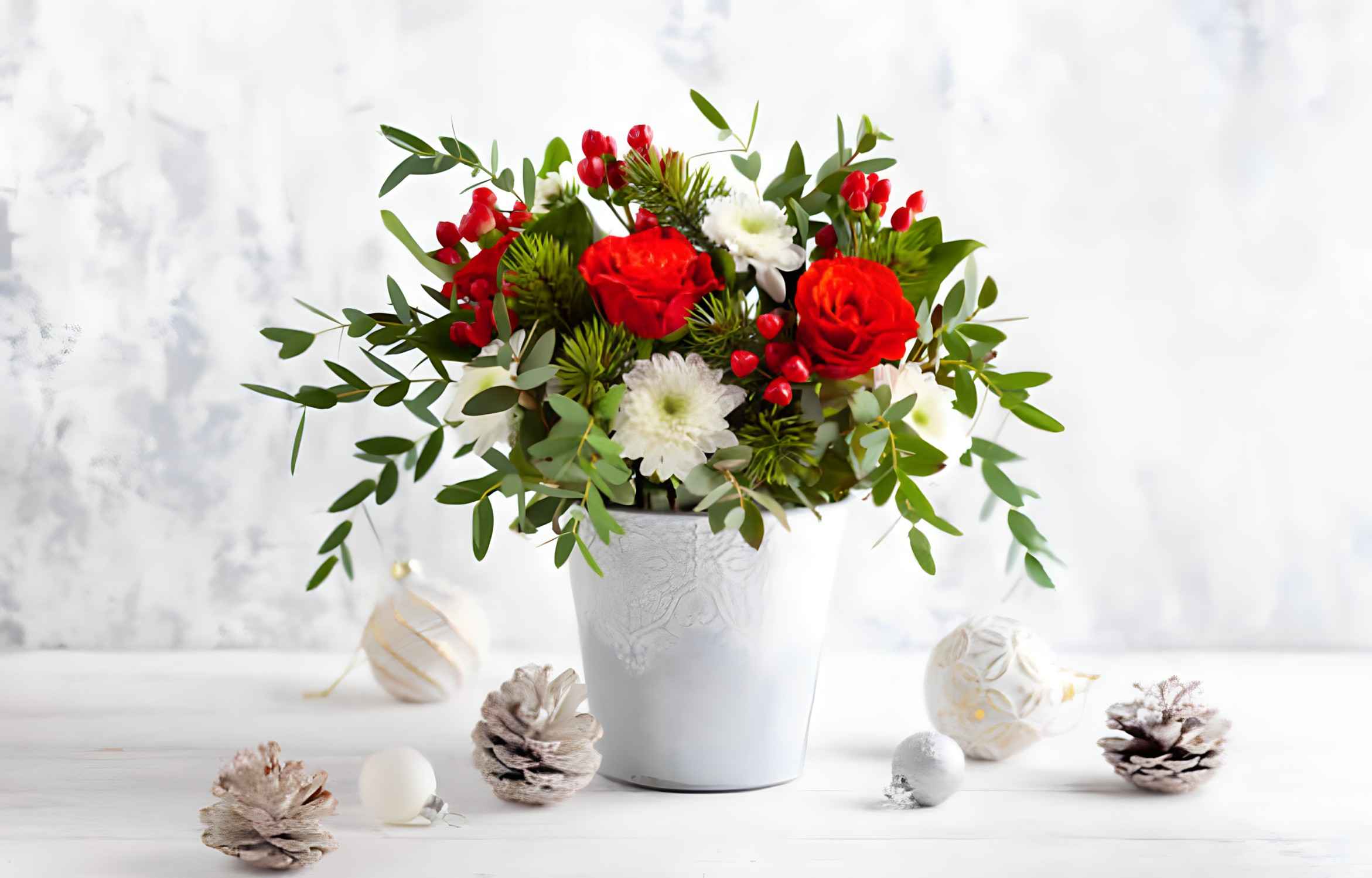 Close-up of a person holding a flower bouquet